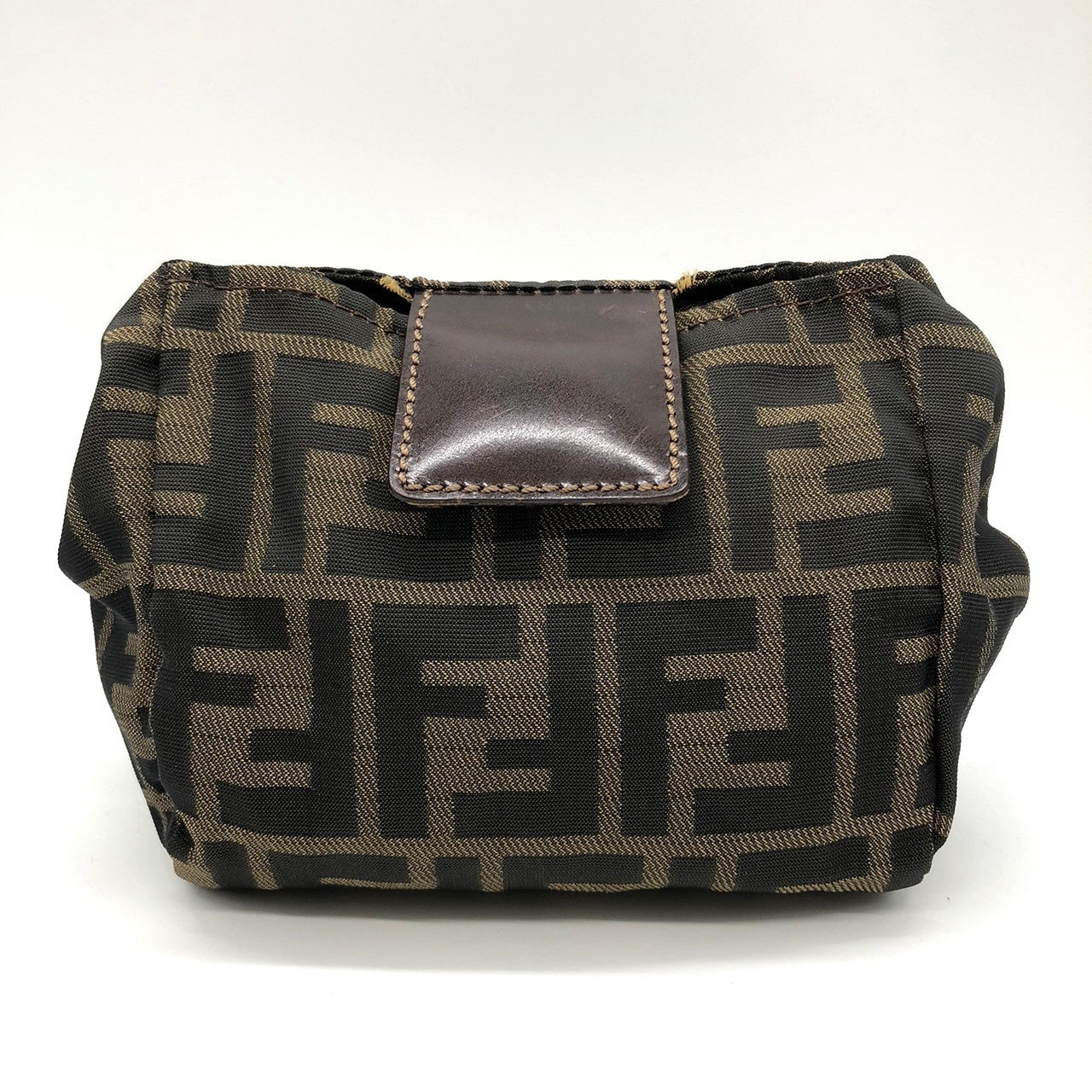 Fendi 2241-26539-098 Pouch Khaki/Brown Nylon/Leather