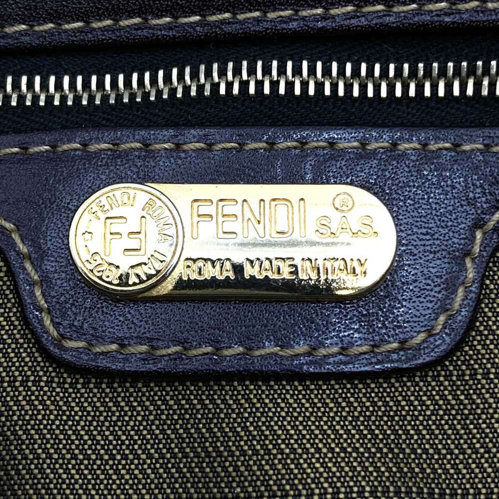 Fendi Zucca A4-sized shoulder bag with FF logo, one-shoulder style, nylon canvas, brown