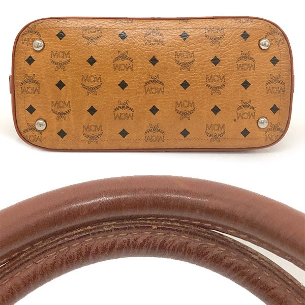 MCM Visetos 2-Way Handbag in Brown and Orange-Brown Leather, Unisex for Men and Women