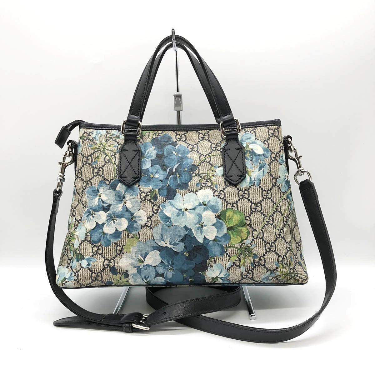 Gucci 429019 2-Way Handbag/Shoulder Bag GG Blooms Brown/Blue