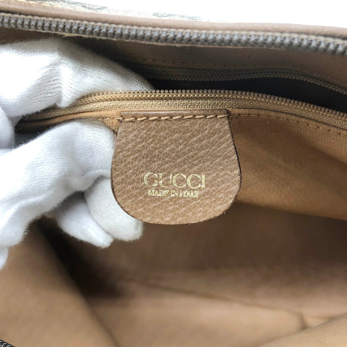 Gucci 000 40 2-way handbag/shoulder bag in GG Supreme beige and brown