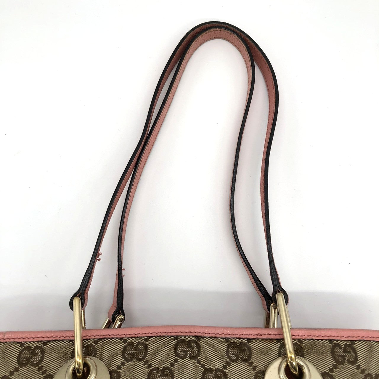 Gucci 120840 Tote Bag in Beige/Pink GG Canvas/Leather