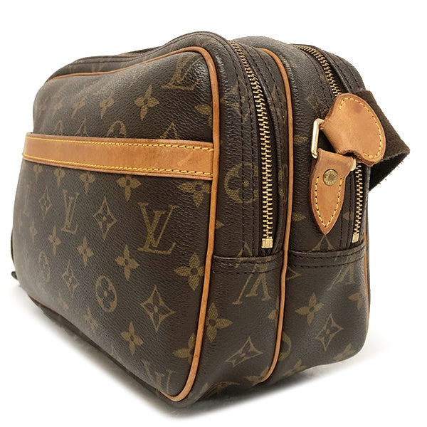Louis Vuitton M45254/Reporter PM Shoulder Bag in Monogram Canvas and Brown