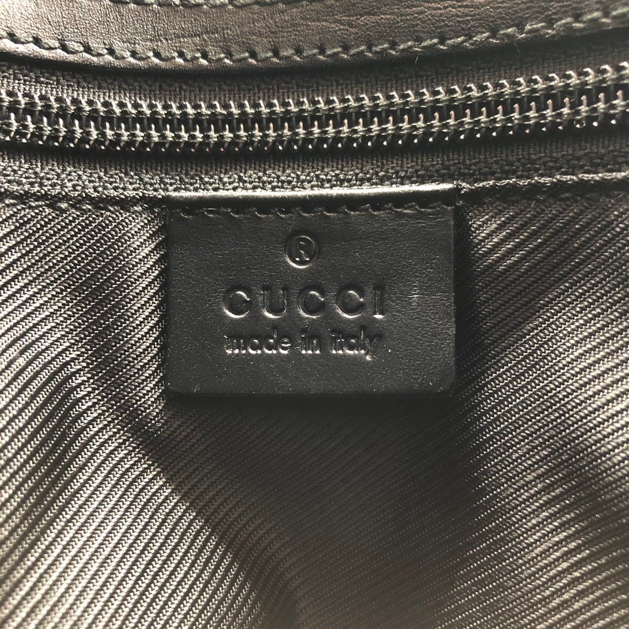 Gucci 27639 Slim Shoulder Bag, Crossbody, Black GG Canvas/Leather