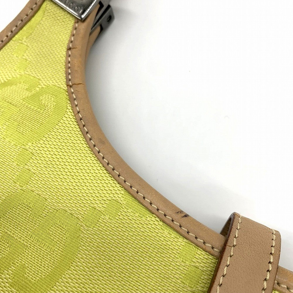 Pre-owned Gucci 002 1068 Jackie Shoulder Bag, Mini Bag, Slim, Yellow/Beige, GG Canvas and Leather.