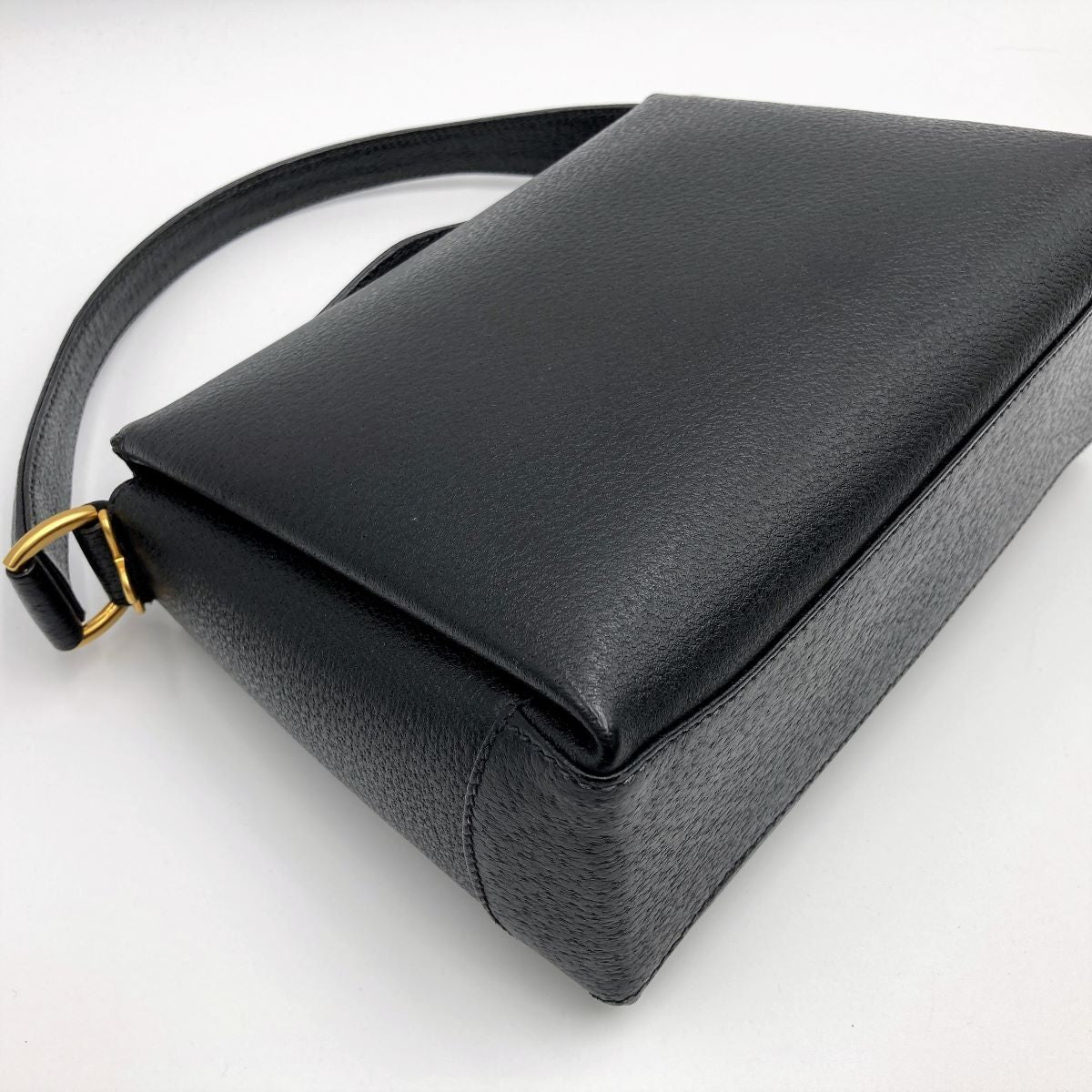 Gucci 000 2046 Bamboo Turnlock Handbag in Old Gucci Leather and Black