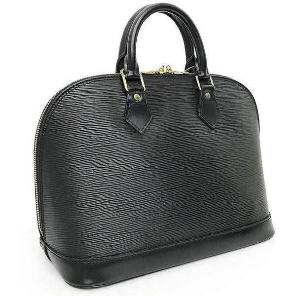 Louis Vuitton M52142 Alma Epi Handbag Mini Boston Bag in Noir Black Epi Leather for Women