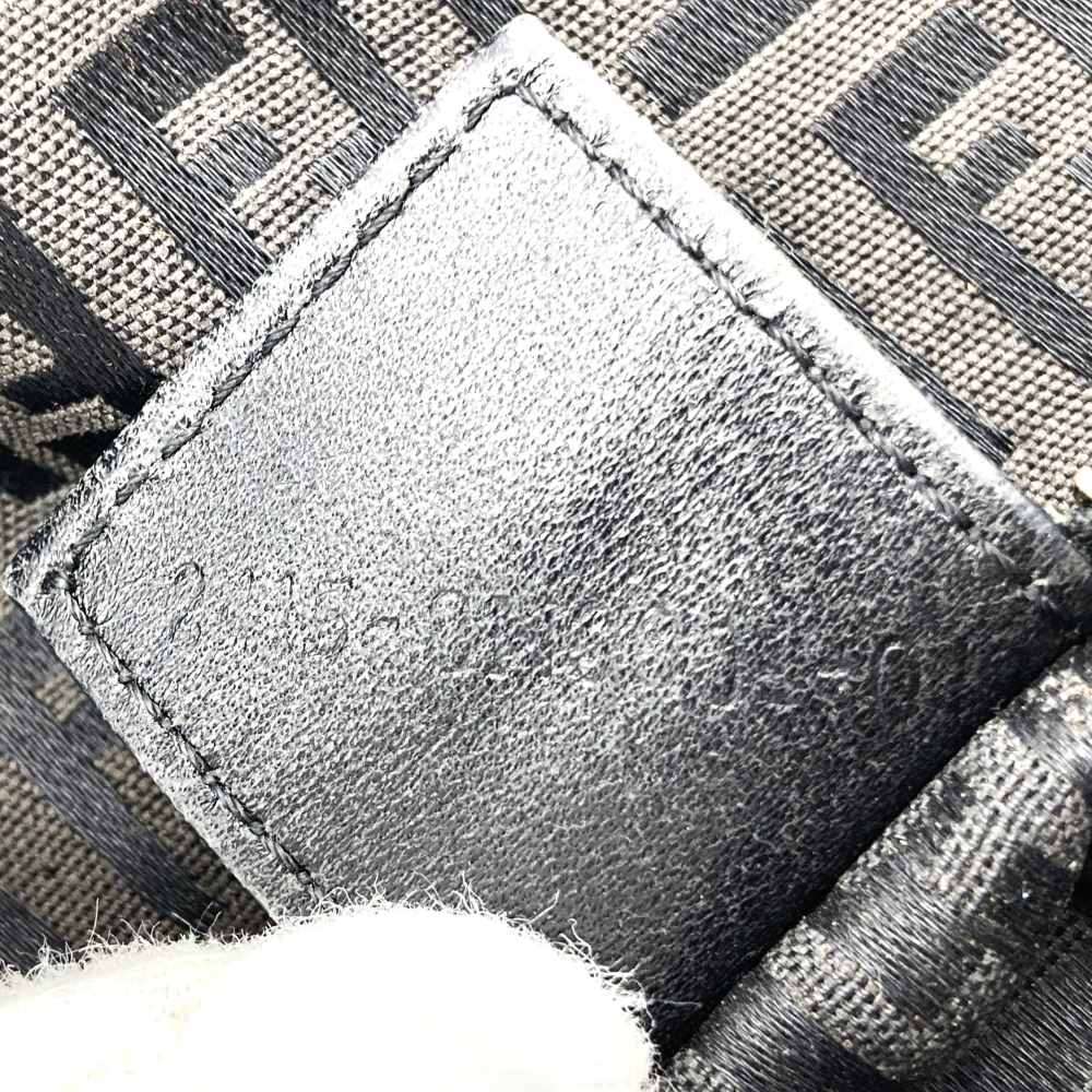 Fendi Zucchino Mini Bag Handbag Canvas Leather Brown Black