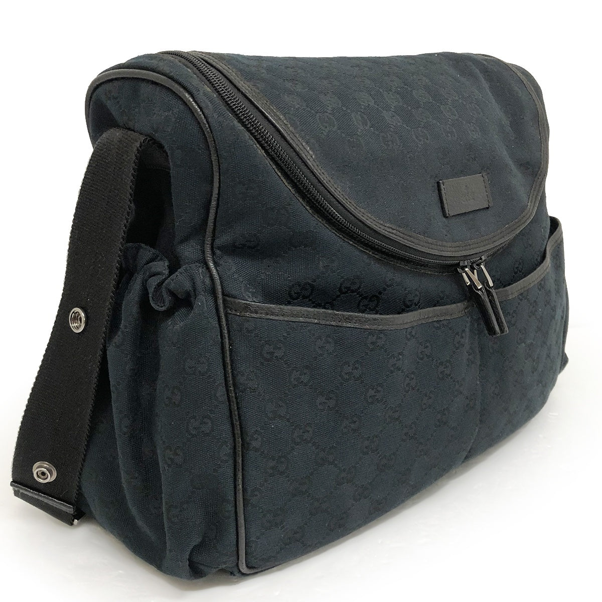 Gucci Mother's Bag, Shoulder Bag, Mom Bag, Black GG Canvas, Stylish, Convenient Pocket, Brand Name 123326