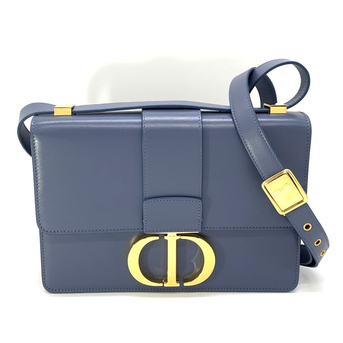 Christian Dior 30 Montaigne Crossbody Shoulder Bag in Blue Leather