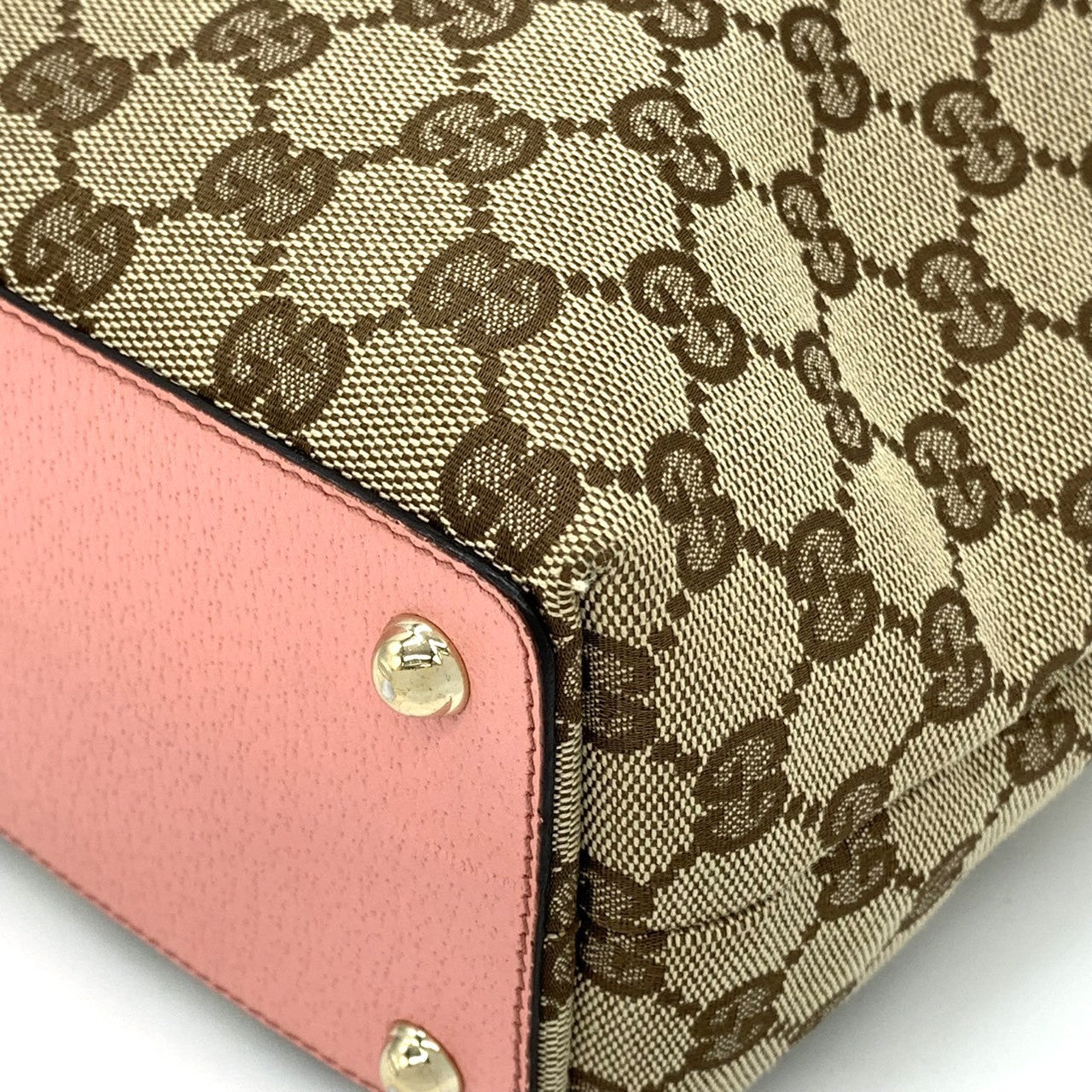 Gucci 120840 Tote Bag in Beige/Pink GG Canvas/Leather