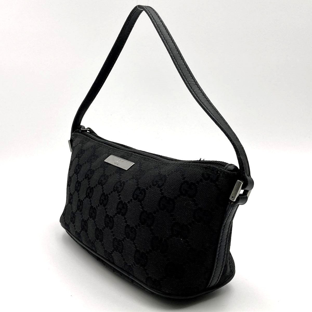 Gucci 07198 Accessory Pouch GG Canvas Black