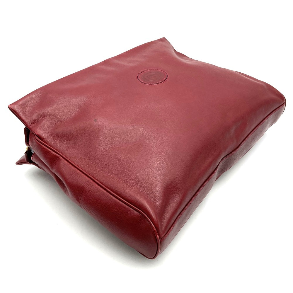 Old Gucci 004 110 0259 Clutch Bag Leather Wine Red