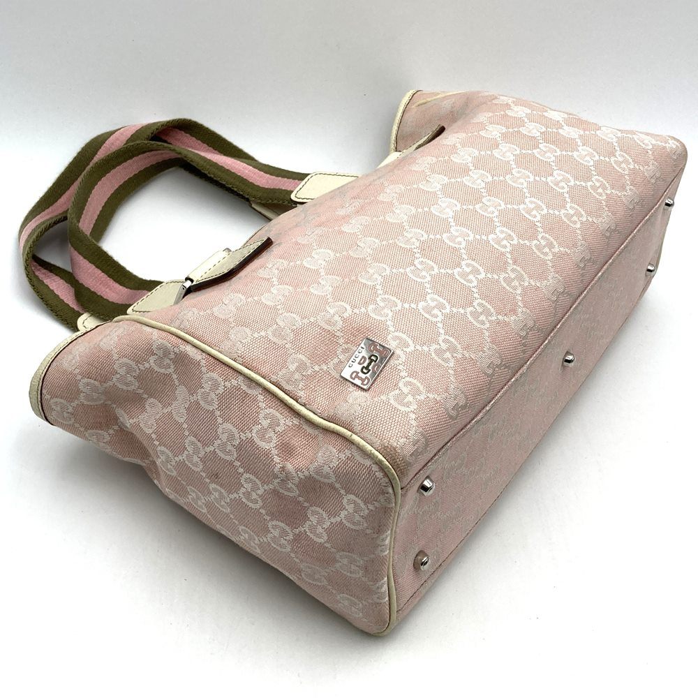 Gucci 145810 Tote Bag, Cute Sherry Line GG Canvas, Pink