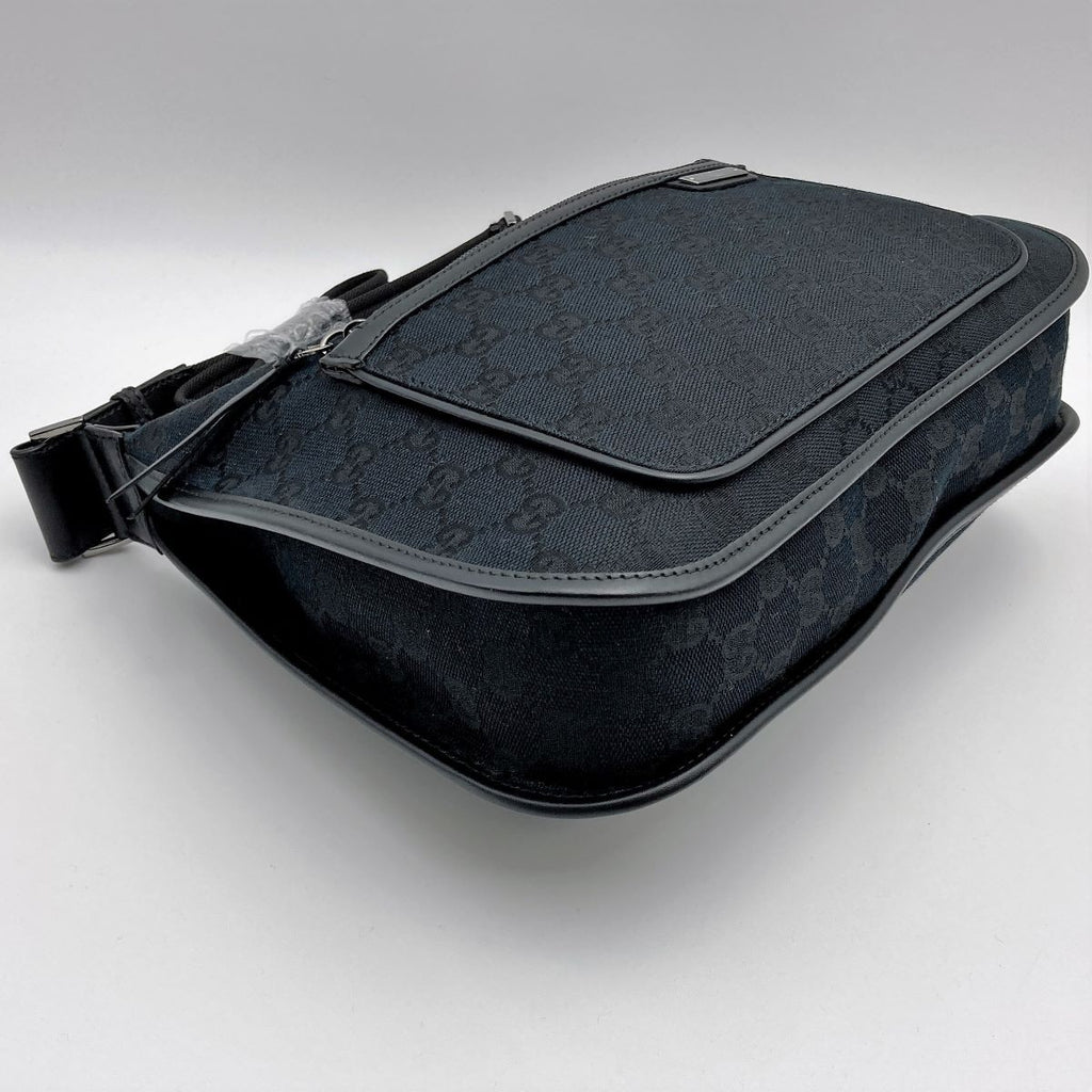 Gucci 001 4198 Shoulder Bag in GG Canvas, Black