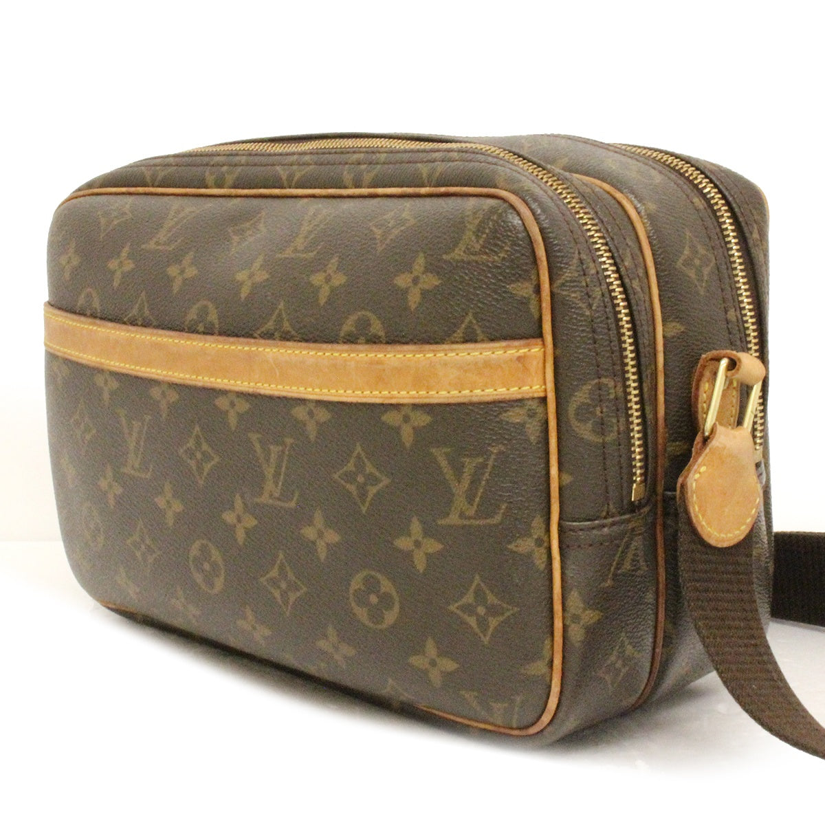 Louis Vuitton M45254 Reporter PM Monogram Shoulder Bag in Brown PVC