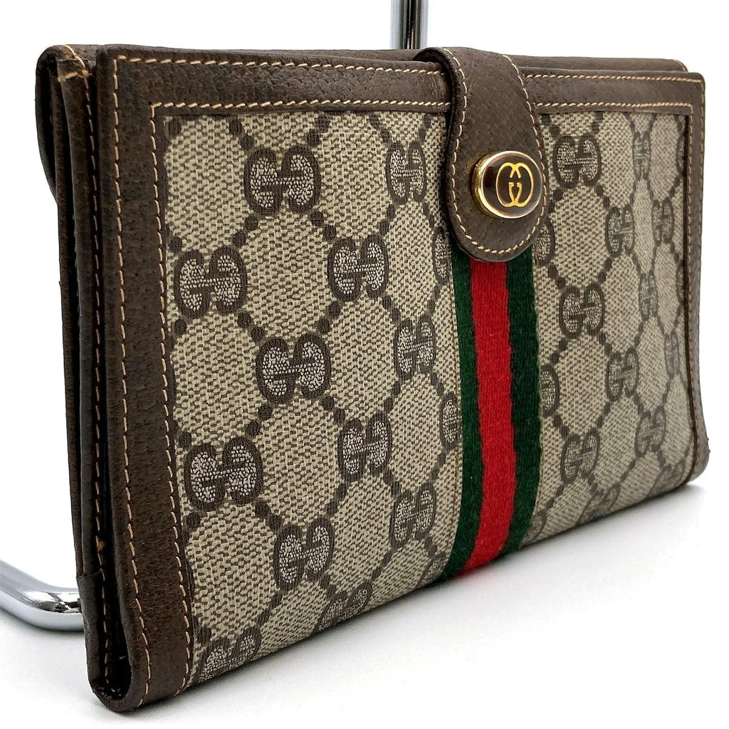 Gucci Old Gucci Bifold Long Wallet Sherry GG Supreme