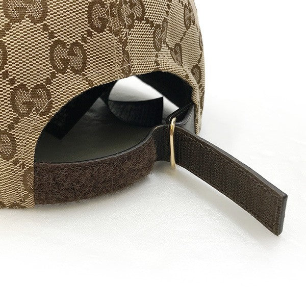 Gucci GG Canvas Baseball Cap, Sherry Line, Brown, Size L, 200035, Unisex, Men's and Women's