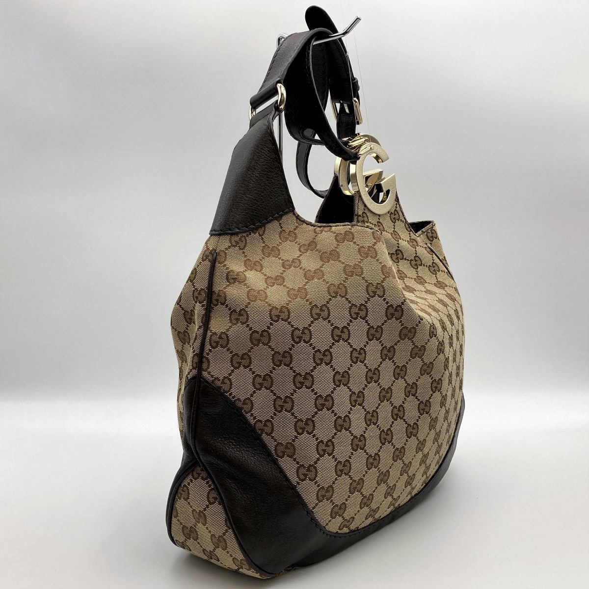 Gucci 203503 Charlotte Shoulder Bag in GG Canvas and Leather, Brown