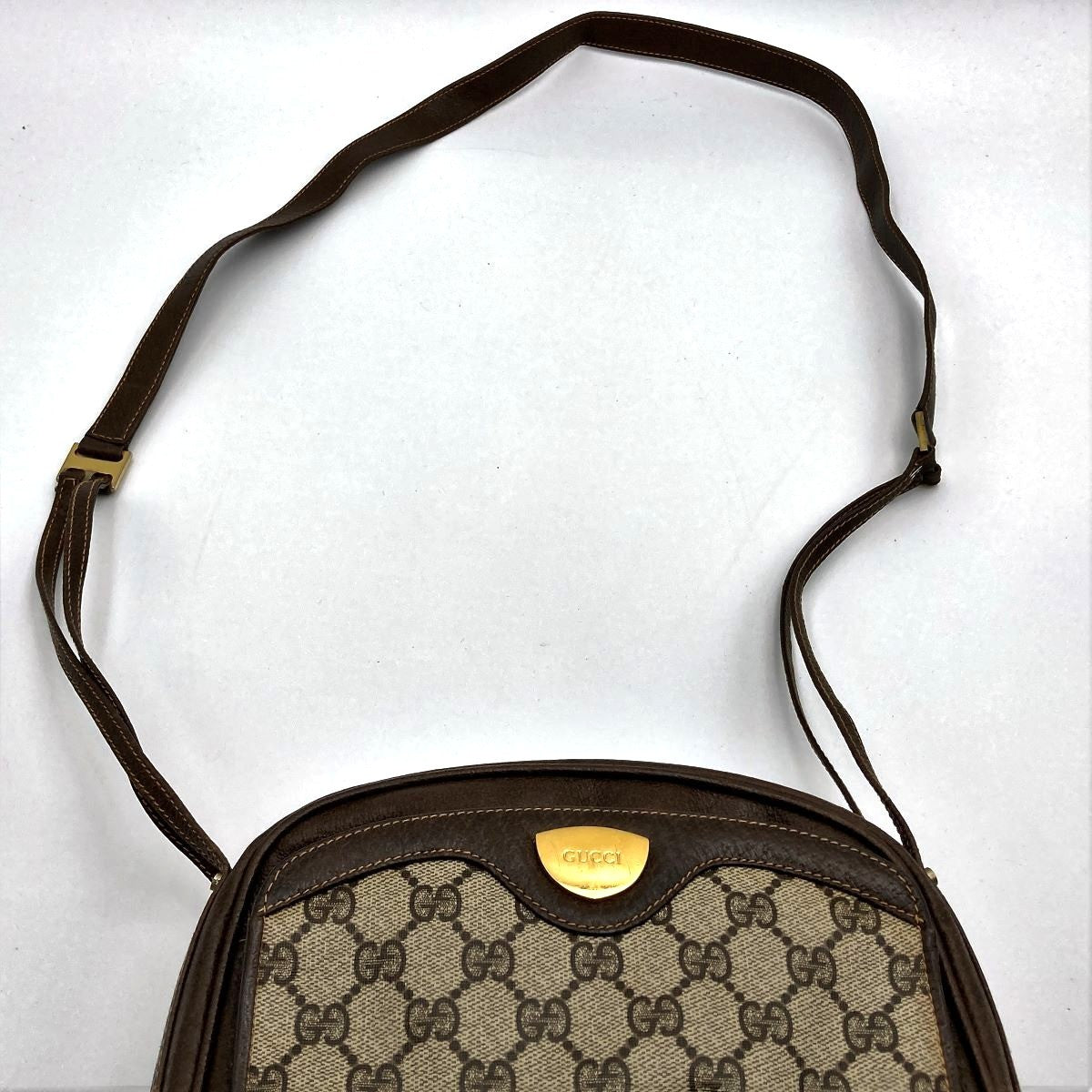 Gucci 001 261 Old Gucci GG Supreme Shoulder Bag in Brown PVC