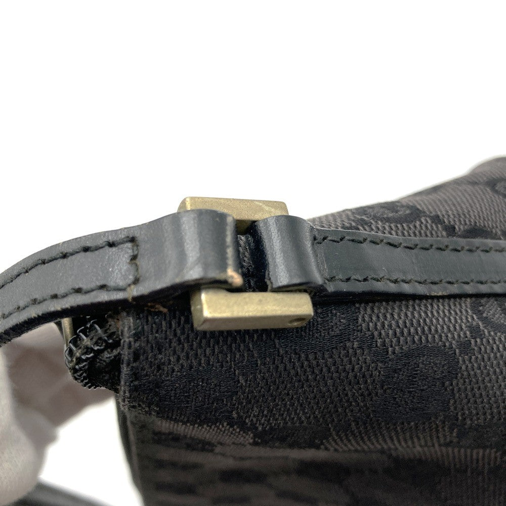 Gucci 039 1103 Handbag Accessory Pouch Black GG Canvas Brand High-End Brand