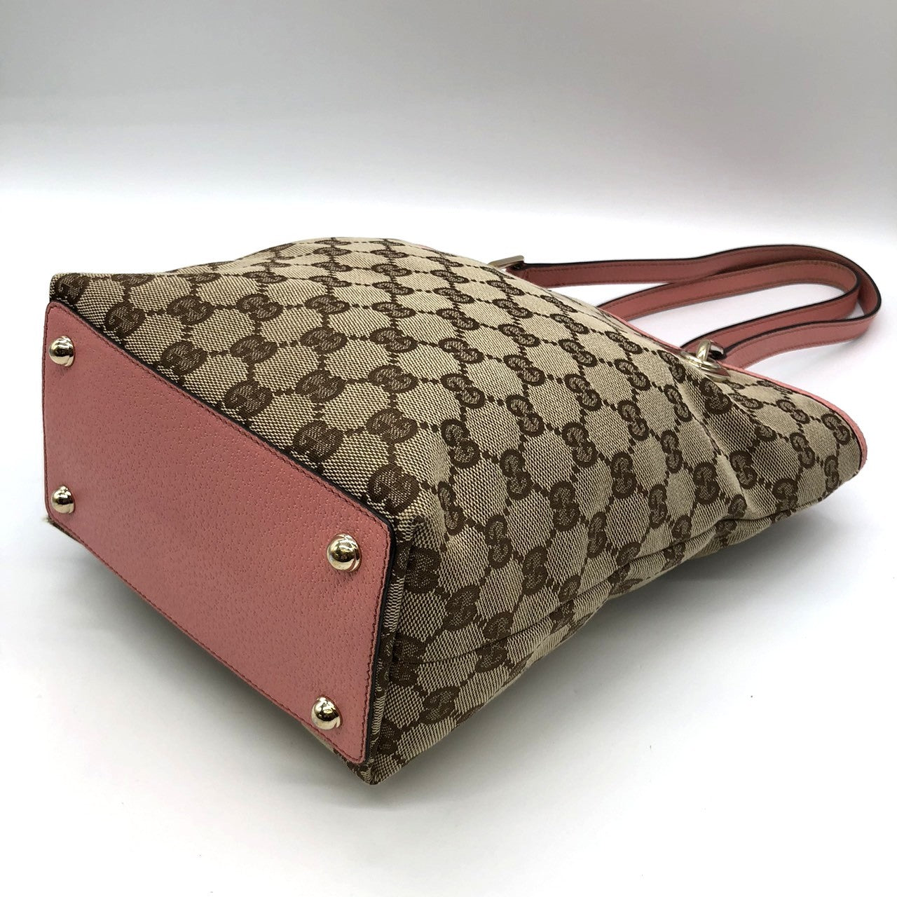 Gucci 120840 Tote Bag in Beige/Pink GG Canvas/Leather