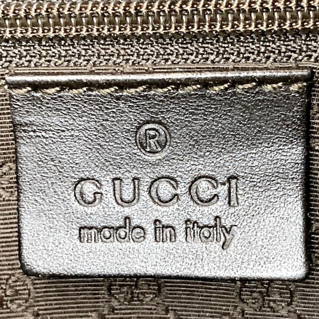 Gucci 002 1121 Tote Bag Canvas Leather Sherry Line Brown