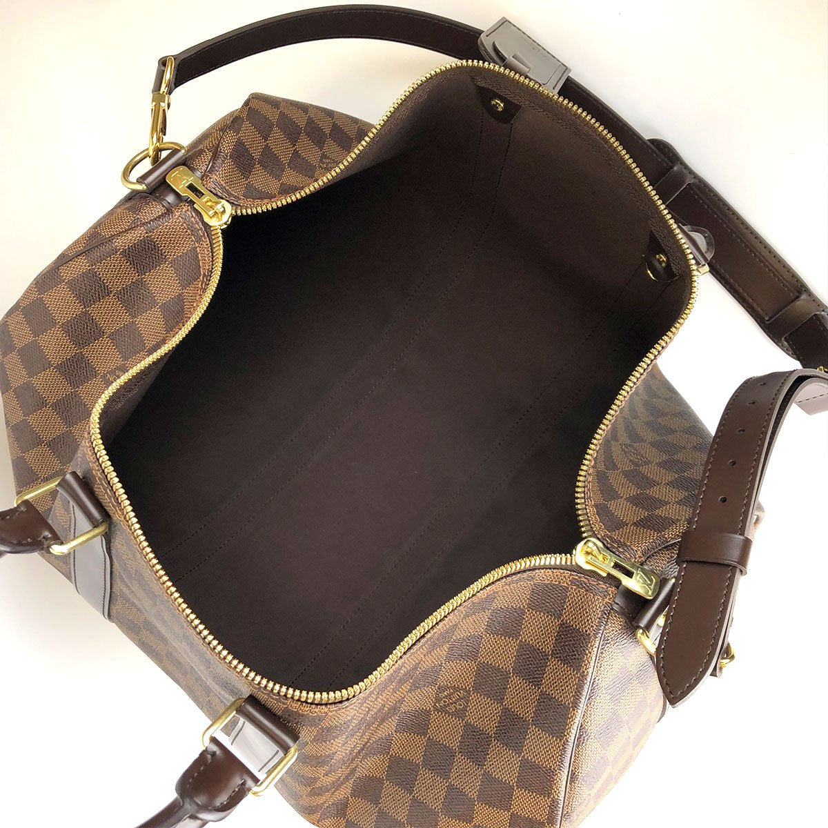 Louis Vuitton Keepall Bandouliere 45 N41428 Boston/Shoulder Bag, 2-Way, Damier Canvas/Leather, Damier Ebene Brown, Travel Bag, Unisex, Women's/Men's