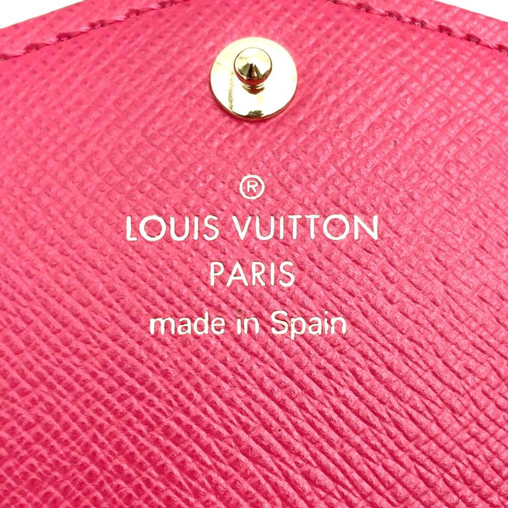 Louis Vuitton Portefeuille Sarah N45296, a cute bifold long wallet with flower studs, made of Damier Azur canvas in beige/pink.