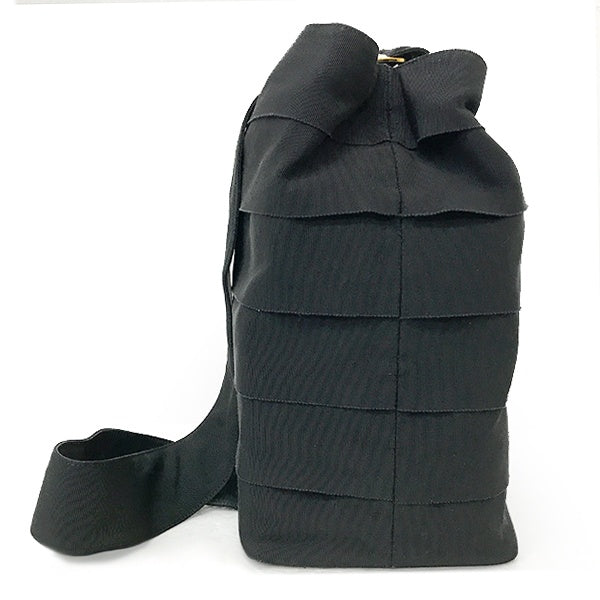 Salvatore Ferragamo Vara Shoulder Bag, One-Shoulder Backpack, Black Canvas and Leather