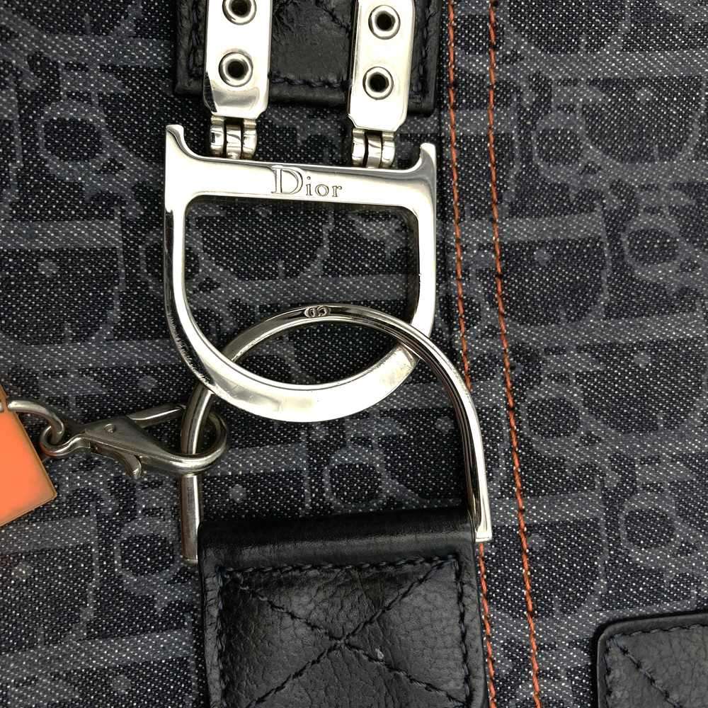 Dior Trotter Flight Line Tote Bag in Navy/Orange Canvas and Leather