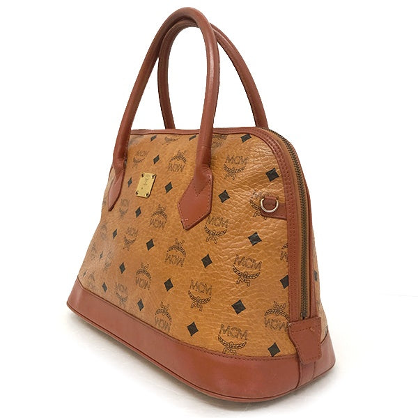 MCM Visetos 2-Way Handbag in Brown and Orange-Brown Leather, Unisex for Men and Women