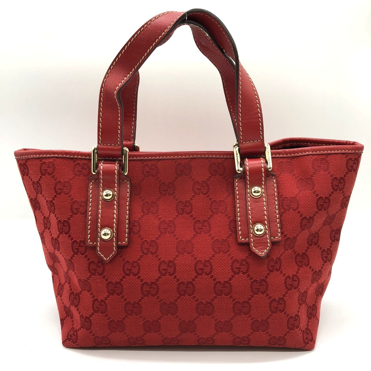 Gucci 257249 Handbag Mini Bag Small Red GG Canvas/Leather
