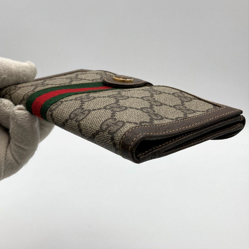 Gucci Old Gucci Bifold Long Wallet Sherry GG Supreme