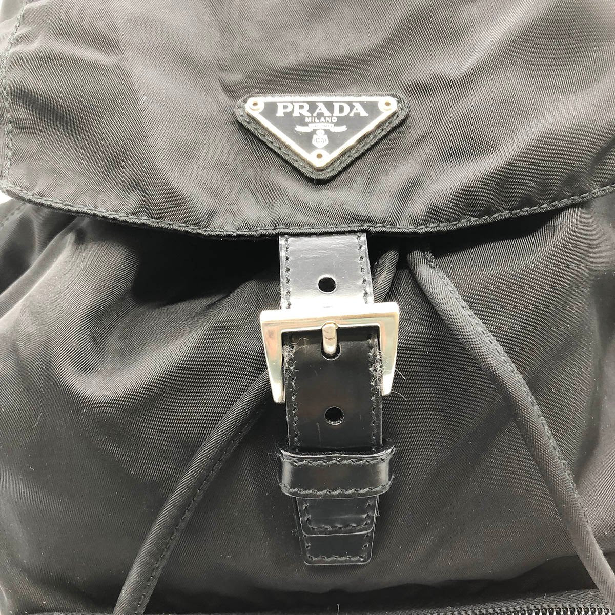 Prada backpack in nylon, black, unisex.