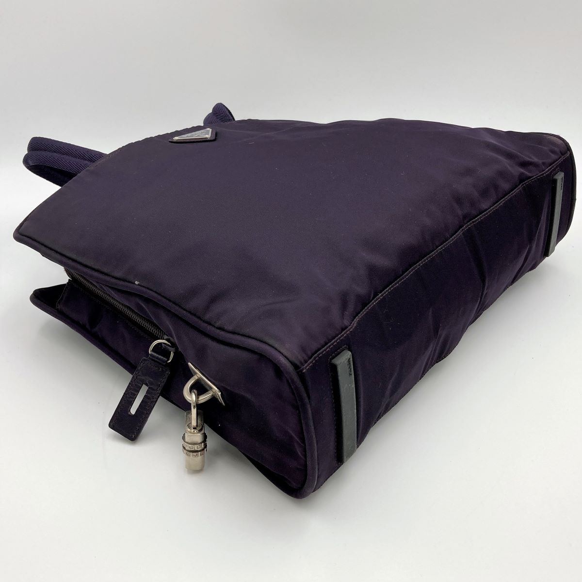 Prada tote bag shoulder bag purple dark purple nylon