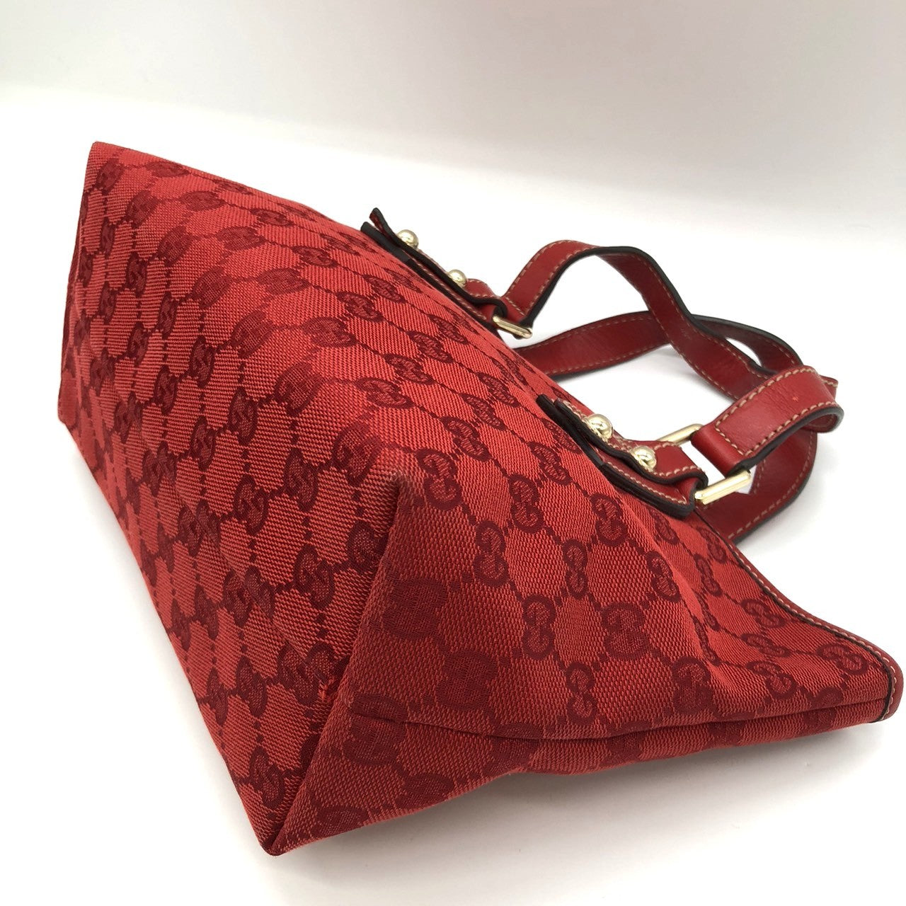 Gucci 257249 Handbag Mini Bag Small Red GG Canvas/Leather