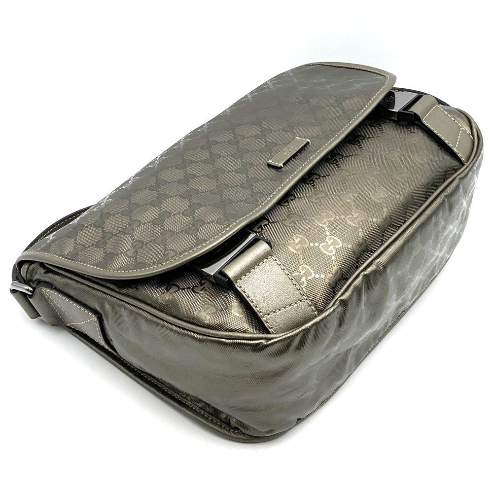 Gucci 201732 GG Imprime Shoulder Bag, Crossbody, Brown Metallic PVC