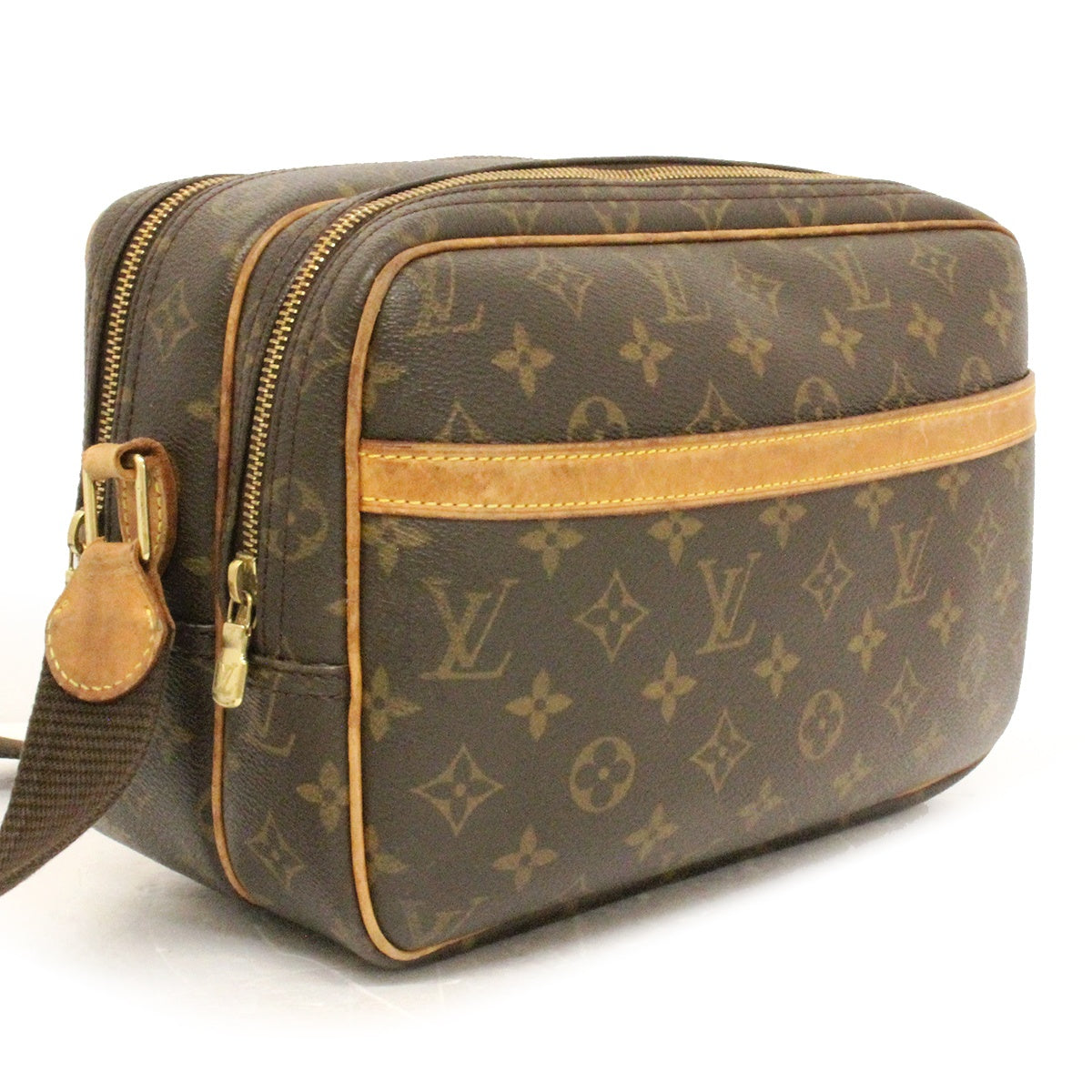 Louis Vuitton M45254 Reporter PM Monogram Shoulder Bag in Brown PVC
