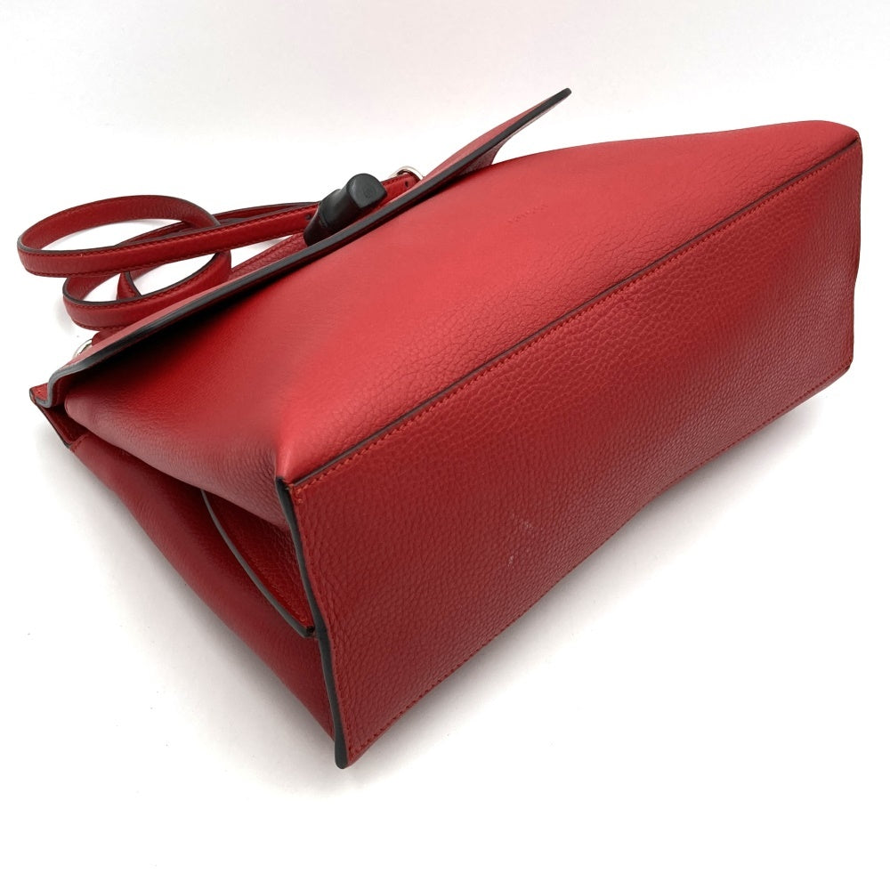 Gucci 392013 Handbag/Shoulder Bag 2-Way Bamboo Red Leather