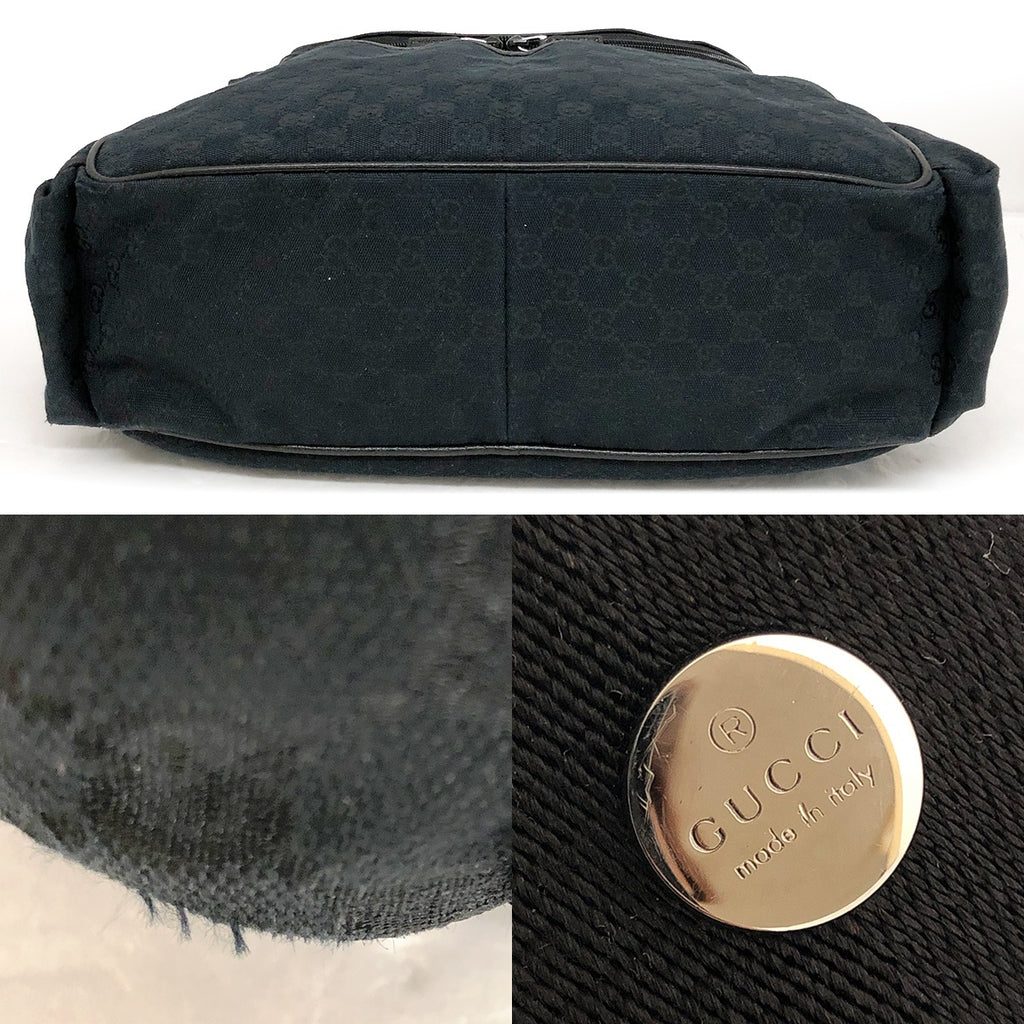 Gucci Mother's Bag, Shoulder Bag, Mom Bag, Black GG Canvas, Stylish, Convenient Pocket, Brand Name 123326
