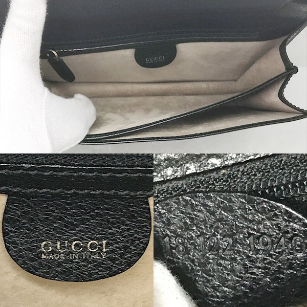 Gucci Second Bag, Business Bag, Clutch Bag, Leather, Black, 018/122