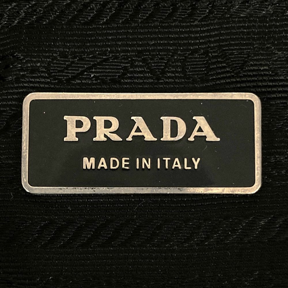 Prada handbag tote bag with triangle logo in nylon/leather, black