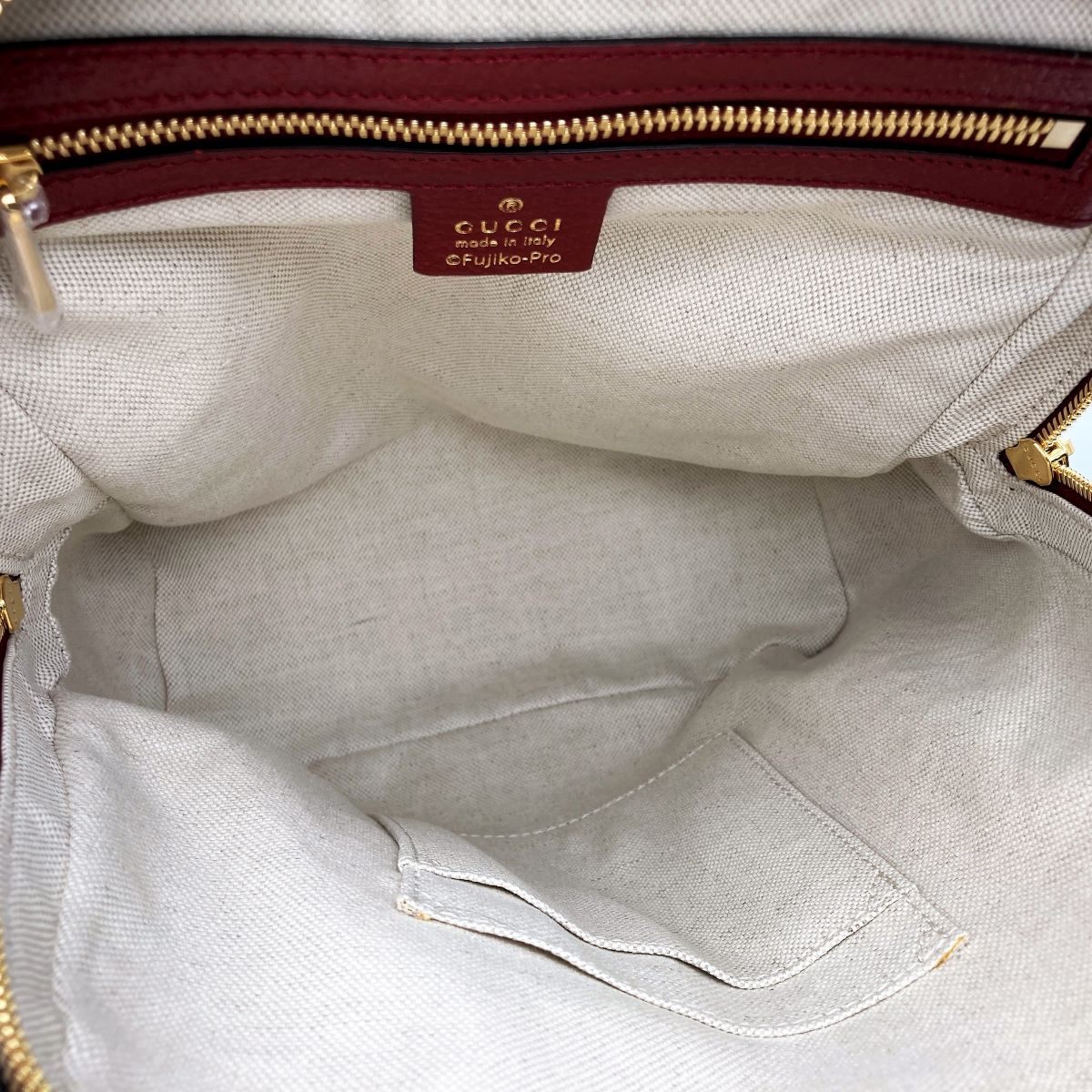 Gucci 647816 Doraemon Collaboration Backpack Mini GG Supreme PVC x Leather Brown Red