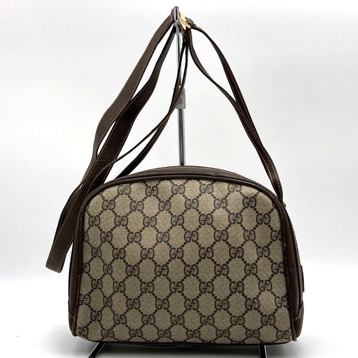 Gucci 001 261 Old Gucci GG Supreme Shoulder Bag in Brown PVC