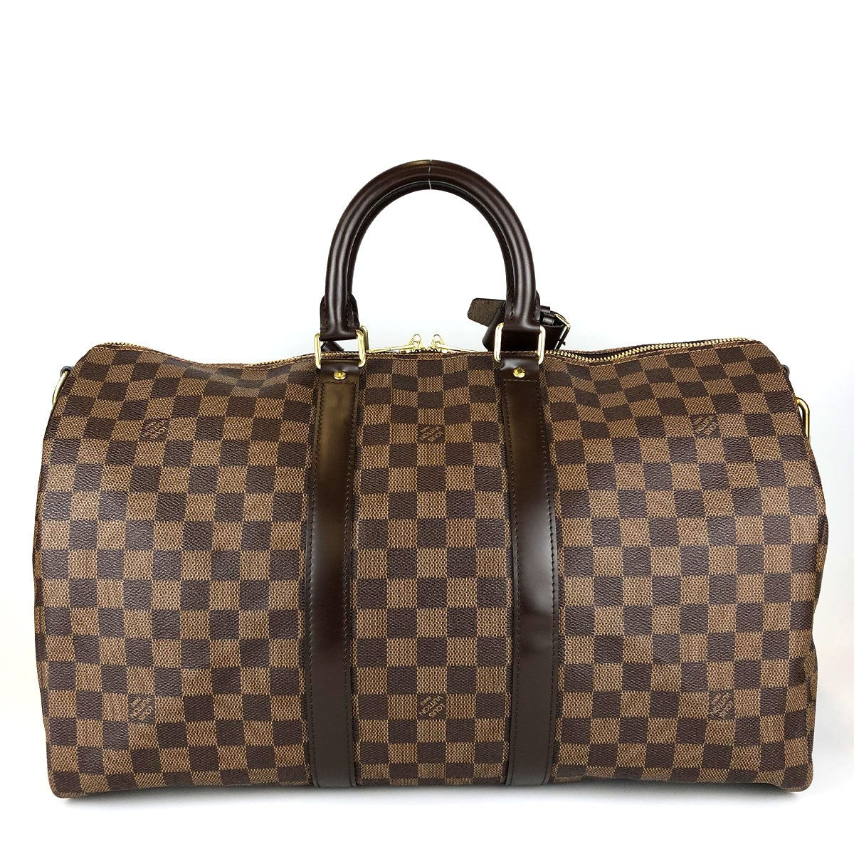 Louis Vuitton Keepall Bandouliere 45 N41428 Boston/Shoulder Bag, 2-Way, Damier Canvas/Leather, Damier Ebene Brown, Travel Bag, Unisex, Women's/Men's