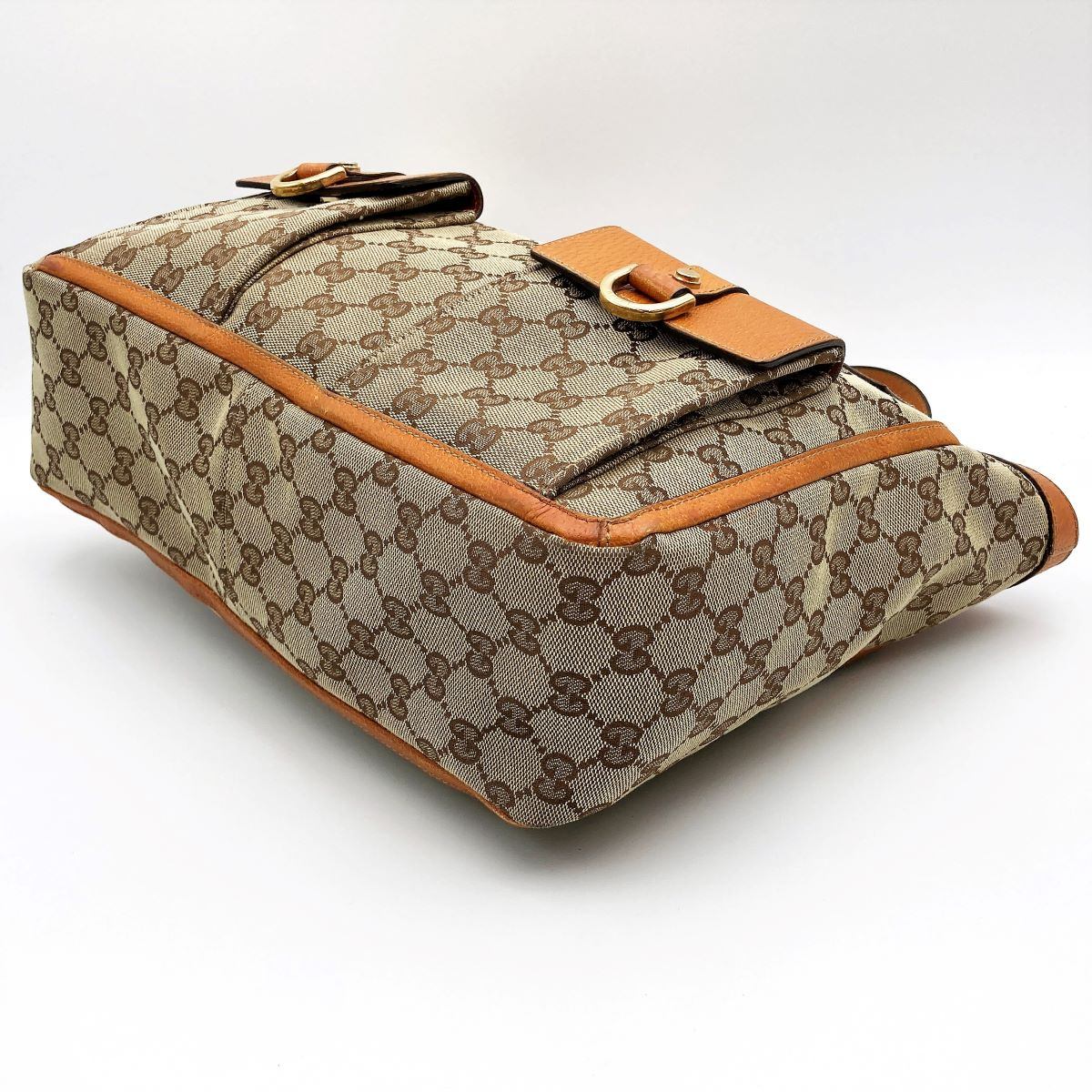 Gucci 146247 Tote Bag GG Canvas Leather Brown Beige