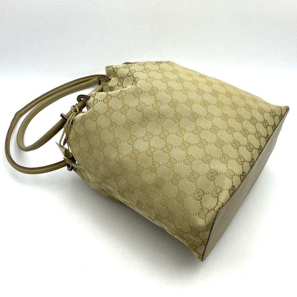 Gucci 90644 Shoulder Bag with Pouch, Beige GG Canvas with Gold Hardware