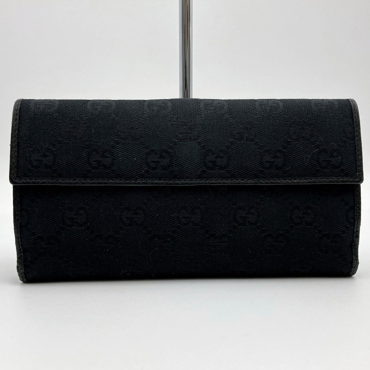 Gucci 141430 New Jackie GG Canvas Long Wallet in Black