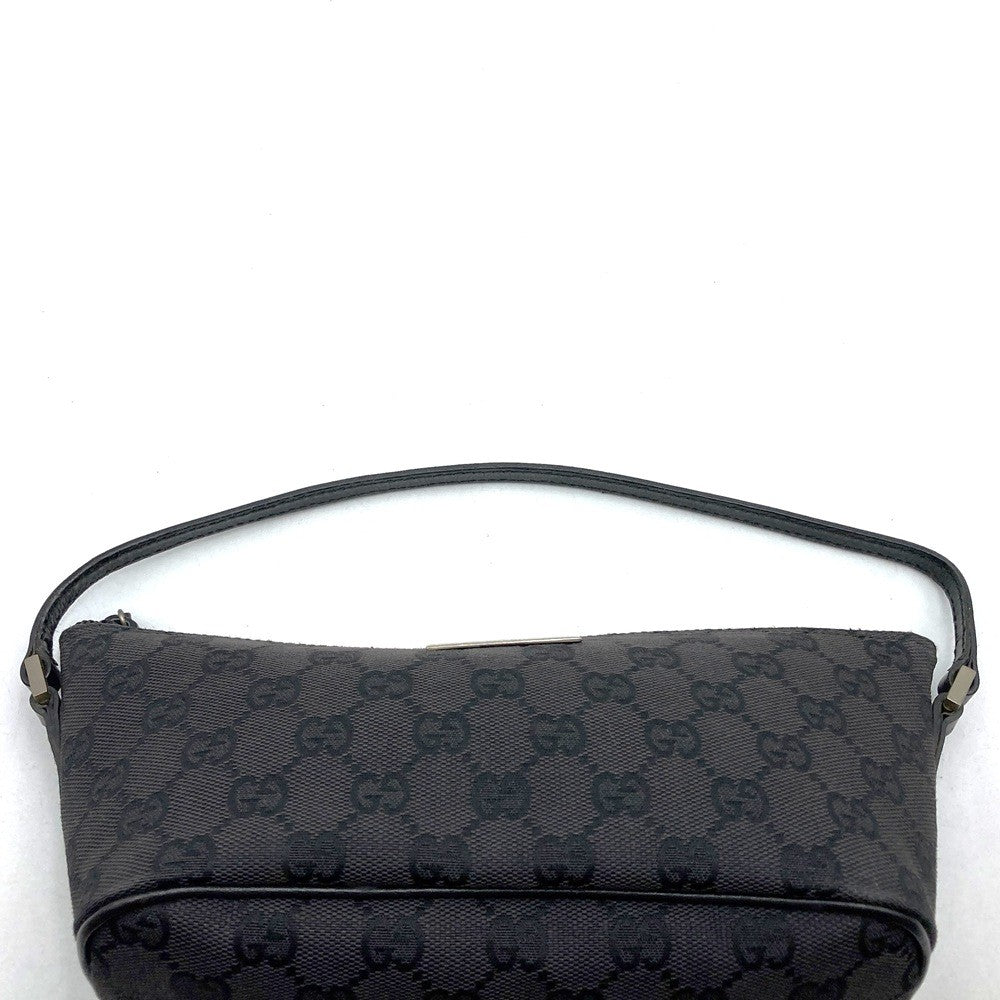 Gucci 039 1103 Handbag Accessory Pouch Black GG Canvas Brand High-End Brand